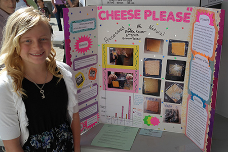 Girl with Cheese Science Fair Project