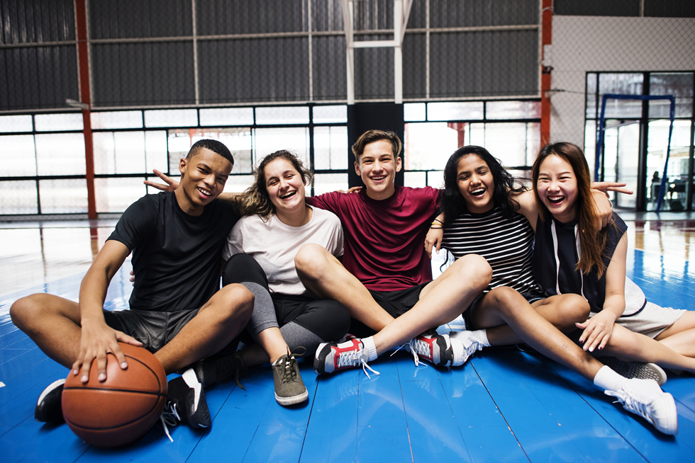 Group of teenagers in a gym